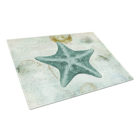 

Caroline s Treasures Starfish Glass Cutting Board Large
