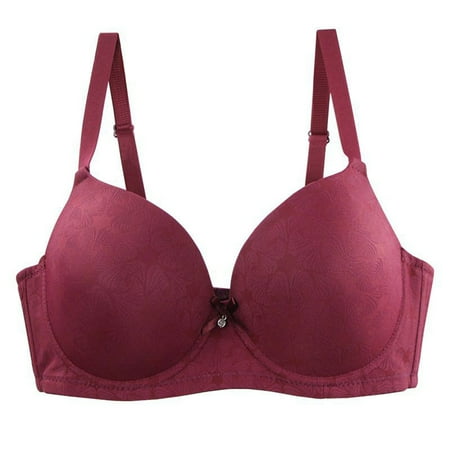 Tao Tao No Underwire Bras for Women Push Up Full Coverage Bralettes Plus Size Supportive Bras Breathable Comfort Soft Bra Burgundy 110E