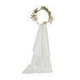 thumbnail image 5 of Floral Garland , Wedding Bridal , Headdress Greenery Garland, Flower Crown Floral Headband for Engagement, Holiday, Women Girls Party red, 5 of 10