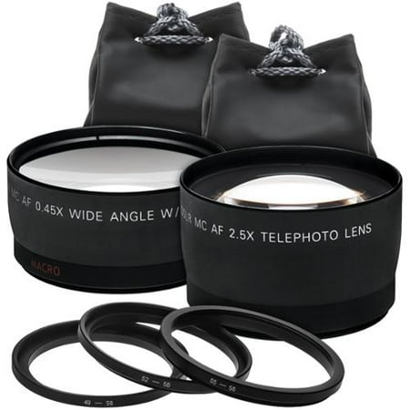 Precision Design 2.5x Telephoto & .45x Wide-Angle Digital Lenses (49mm/52mm/55mm/58mm)
