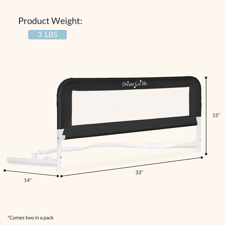 Dream On Me Mesh Security Bed Rails, Double Pack, Black photo 5
