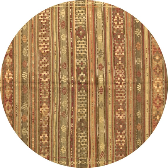 Ahgly Company Indoor Round Persian Brown Traditional Area Rugs, 4' Round