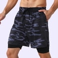 thumbnail image 3 of Mens Swim Trunks with Compresssion Liner Elastic Waist Camouflage Print Board Shorts with Pockets Swim Shorts Beachwear, 3 of 6