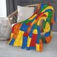 thumbnail image 6 of Boys Blanket, Compatible with Lego, Super Soft and Warm Bedding, Room Decoration, Sofa Blanket, Creative Colorful Building Block Blanket Suitable for Room Sofa Living Room, 6 of 11
