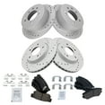 thumbnail image 2 of TRQ Front and Rear Performance Brake Pad & Rotor Kit Brake Pads Brake Rotors Set Ceramic Vented Premium G-Coated Fits Select 2007-2010 Hyundai Elantra, 2 of 6