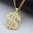 thumbnail image 2 of Gold Plated Chain With Dollar Sign Pendant Necklace Hop Chain Charm Necklace For Men Hangs 8X7Cm Utility, 2 of 6