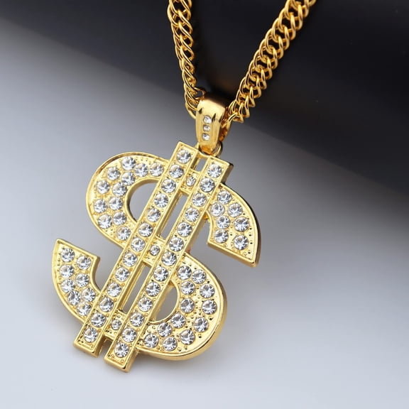 Gold-Plated Dollar Sign Chain, Hop Necklace