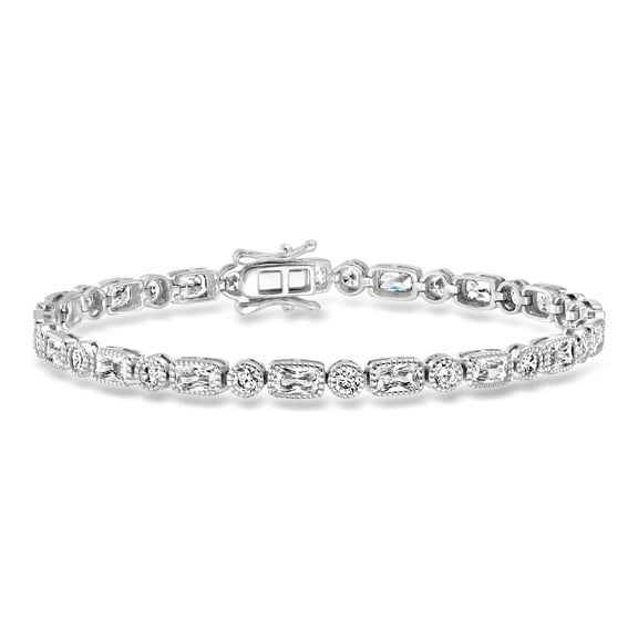 Ross-Simons 6.70 ct. t.w. CZ Bracelet in Sterling Silver, Women's, Adult