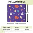 thumbnail image 2 of Stretchable Halloween table protector with elasticized edge, perfect for 34x34 inch square tables, features classic pumpkin and ghost themed patterns, 2 of 6