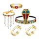 thumbnail image 1 of 5x Accesorios de Disfraz Egipcio para Mujer Vestir Exquisita Pulsera de Serpiente Disfraz con Cuentas de Serpiente para Vacaciones de Cosplay, 1 of 9