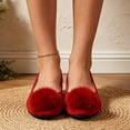 thumbnail image 5 of YTCAMLO Puff Pompom Flats for Women Round Toe Backless Casual Shoes Slip On Soft Comfort Ballet Shoes for Daily Weekend Outings, 5 of 8