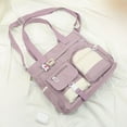 thumbnail image 2 of Modstep Large Canvas Crossbody Bag for Women Multiple Pocket Book Bag Cute College School Laptop Zip Tote Shoulder Purses Purple, 2 of 4