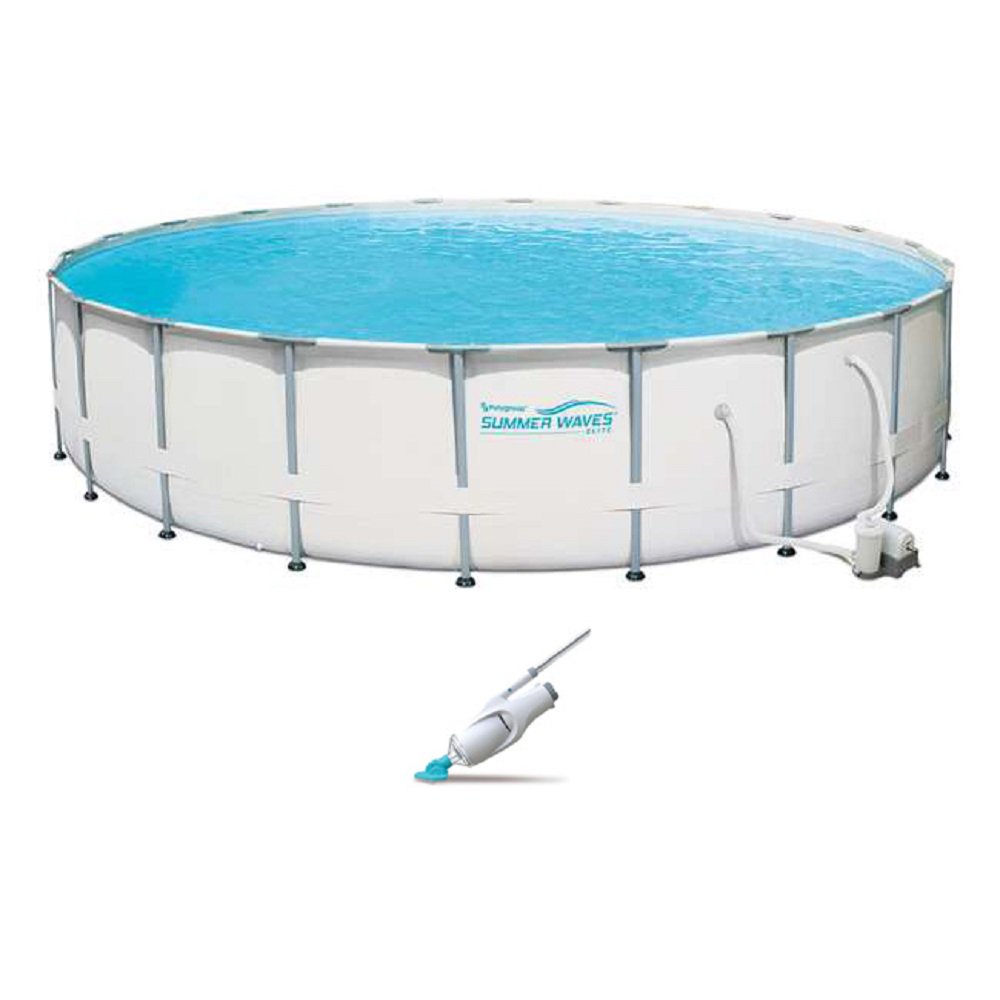 Summer Waves Elite 20' Ft. Metal Frame Pool Set with Filter Pump and Vacuum - Walmart.com