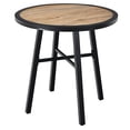 thumbnail image 3 of Costway 29" Patio Round Bistro Metal Table Wood-Like Top Garden Deck Backyard, 3 of 9