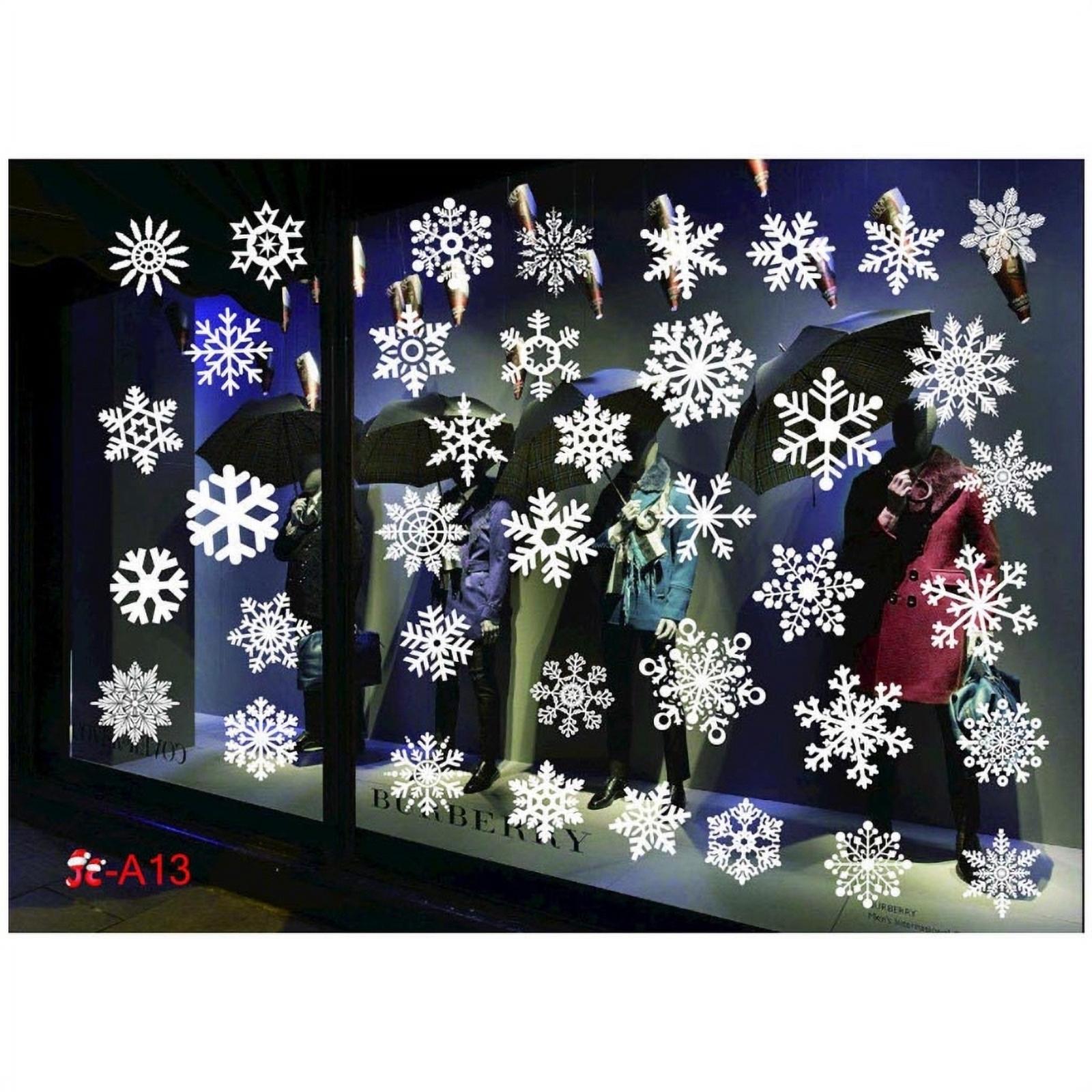 ZUARFY Christmas Wall Sticker Removable PVC Static Stickers Santa