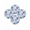 thumbnail image 7 of 13 Inch Round Placemats Set of 4, Blue Ombre Spring Floral Non Slip Heat Insulation PP Table Mats, Summer Botanical Flowers Washable Place Mats for Kitchen Dining Party Table Decor, 7 of 7