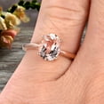 thumbnail image 5 of 1 Carat Oval Cut Morganite Solitaire Engagement Ring On 10K Rose Gold Art Deco Shining Startling Ring Anniversary Gift, 5 of 5