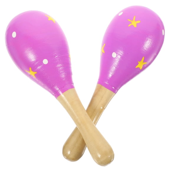 1 par de maracas de madera para bebé, instrumento musical, Maracas educativas