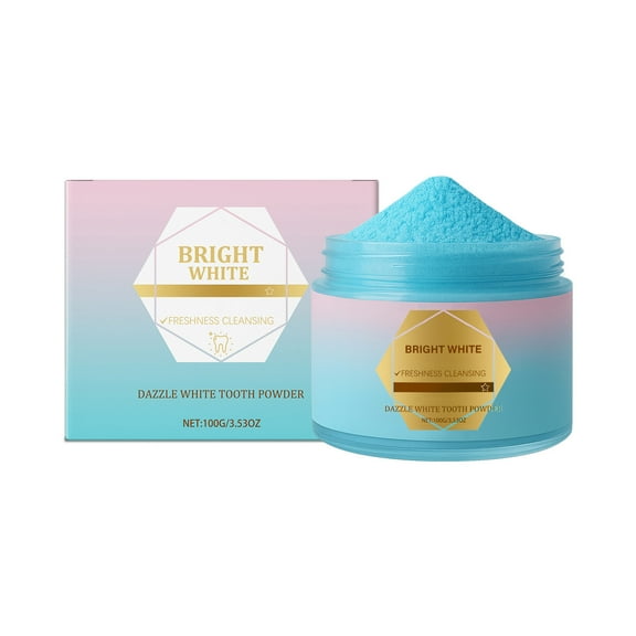 HYLLai Natural Teeth brightening Powder with Mint & Lemon, Freshens Breath, Removes Stains, Gentle Oral Care, 100g for Daily Use