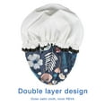 thumbnail image 4 of Shower Caps,Pioneer Flower Floral Print Pattern Waterproof Shower Cap for Women 4 Pieces,Double Reusable Hair Cover for Shower PEVA Elastic Stretch Hem, 4 of 7