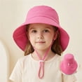 thumbnail image 2 of Byoo Girls Adjustable Drawstring Bucket Hat Wide Flap Brim Beach Outdoor Sun Hats, 2 of 4