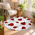 Washable Round Rug 3 Ft, Ladybug Circle Area Rugs, Non-Slip Small Rugs ...
