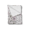 thumbnail image 2 of Ethnic Soft Flannel Fleece Throw Blanket, Vintage Abstract Flower Swirls Leaves Doily Style Pastel, Cozy Plush for Indoor and Outdoor Use, 60" x 80", Pale Pink Pale Grey, by Ambesonne, 2 of 5