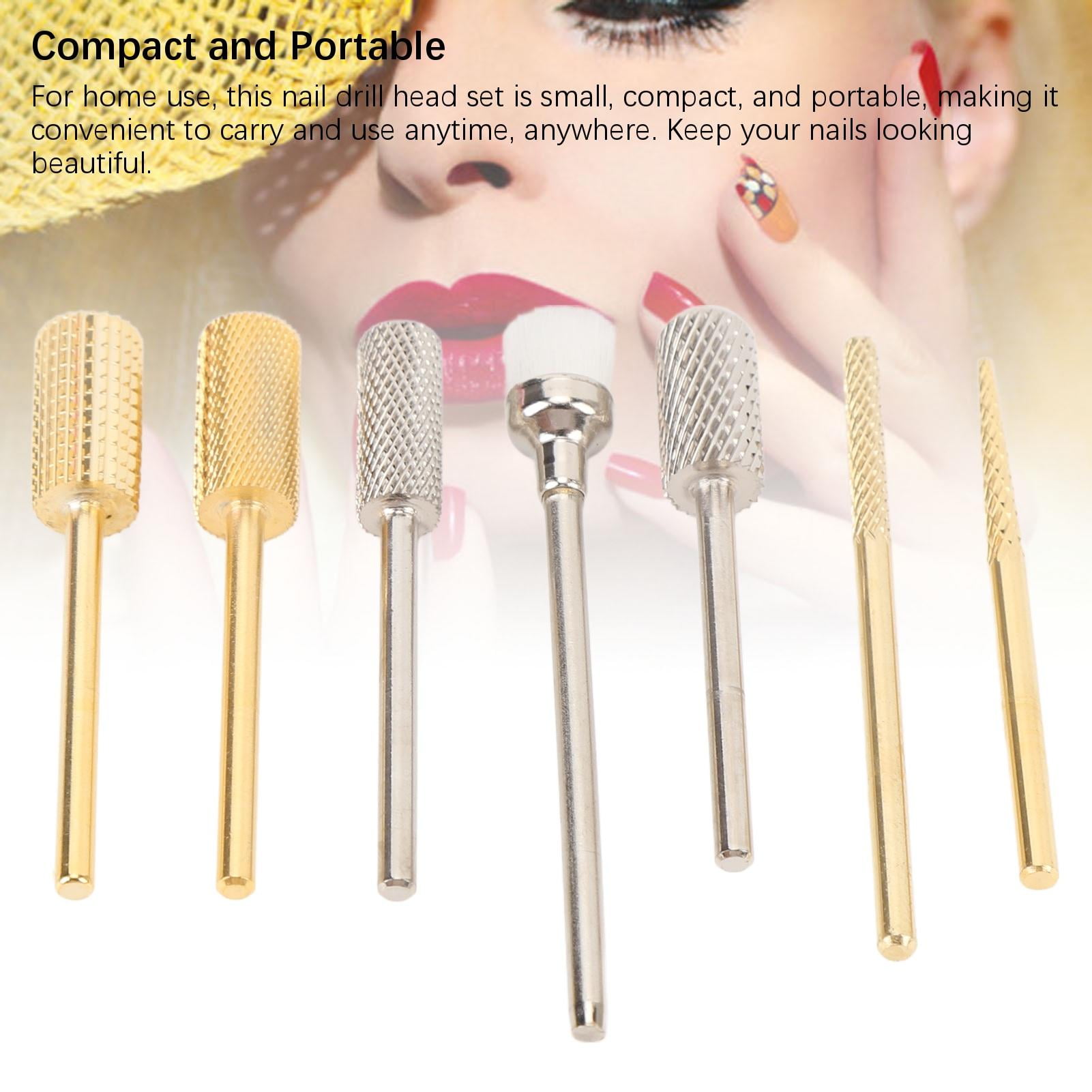 Suodoka 7-Piece Nail Drill Bits Set – Tungsten Steel & ABS, Electric Nail File for Acrylic, Gel, Polish Removal & Grinding – Ergonomic, Portable