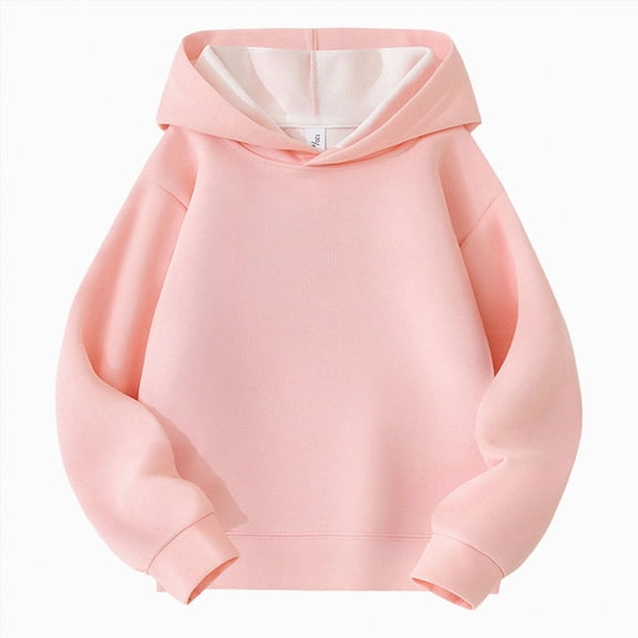 Xyant Kids Girls Boys Hoodies Cotton Long Sleeve Pullover Hooded Sweatshirts with Pocket (Pink,11-12 Years)
