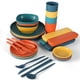 thumbnail image 5 of Vajilla de paja, cuenco de plástico creativo para sopa, plato, taza, juego de vajilla portátil para exteriores con cuchillo, tenedor y cuchara, palillos, 5 of 6
