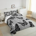thumbnail image 4 of Feelyou Romantic Butterfly Animal Bedding Comforter Set, Fashion Bling Stars Twin Comforter Sets, Chic Sequin Print Grey Bedding Set, Breathable Home Decor, 2 Pieces, 4 of 9