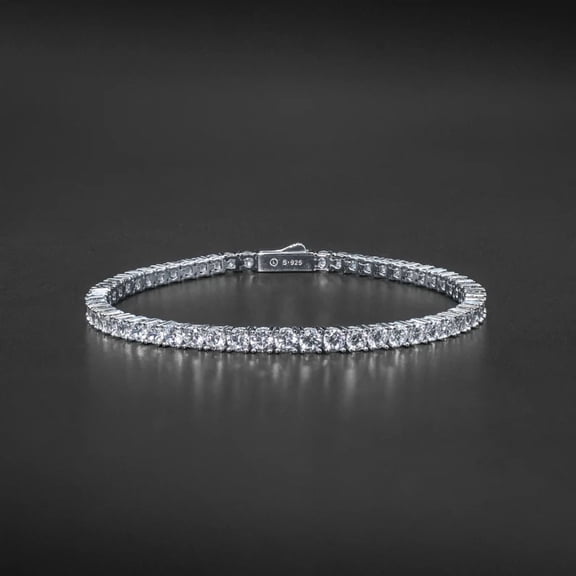 Radiant Jewelry 5.00 CTW Round Simulated CZ Diamond Tennis Bracelet for Women, 925 Sterling Silver, 14K White Gold Plated