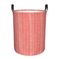 thumbnail image 2 of YFYANG Waterproof Laundry Hamper, Pink Line Texture Laundry Basket Oxford Fabric with Handle Foldable, M, 2 of 8