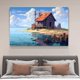 thumbnail image 5 of Póster de lienzo de Una cabaña junto al lago, decoración de dormitorio, paisaje deportivo, decoración de oficina, regalo, estilo marco, 20 x 30 cm, 5 of 8