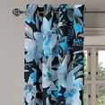 thumbnail image 3 of Ambesonne Floral Grommet Curtain, Cold Tones Wild Flowers Art, 50"x60", Black Sky Blue and Grey, 3 of 5