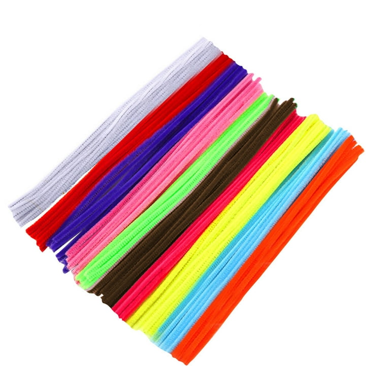 Gyouwnll 100PC Chenille Stem Solid Color Pipe Cleaners Set for DIY Arts  Crafts Decorations Plush sliver Blue 
