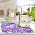 thumbnail image 5 of Yayeee Dish Drying Mat for Kitchen Counter 18"x24" Microfiber Absorbent Pad, Purple Wildflowers Pattern, 5 of 7
