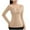 Khaki, variant on Lovzfmll Women's Winter Thermal Underwear with Solid Color, V-Neck Long Sleeve with Seamless Built-in Bra for All-Day Cold Protection