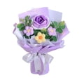 thumbnail image 2 of Ramo de flores de ganchillo, decoración del hogar, flores preservadas para el Día de San Valentín Violeta, 2 of 9