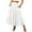 White, variant on ASFGIMUJ Women's Skirts Mini Boho Elastic Waist Pleated A-Line Flowy Swing Tiered Long Beach Skirt Dress With Pockets White L