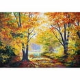 thumbnail image 4 of IDEA4WALL 4pcs Oil Painting Peel and Stick Wallpaper Removable Wall Murals Large Wall Stickers for Home Decoration, 66"x24", 4 of 5