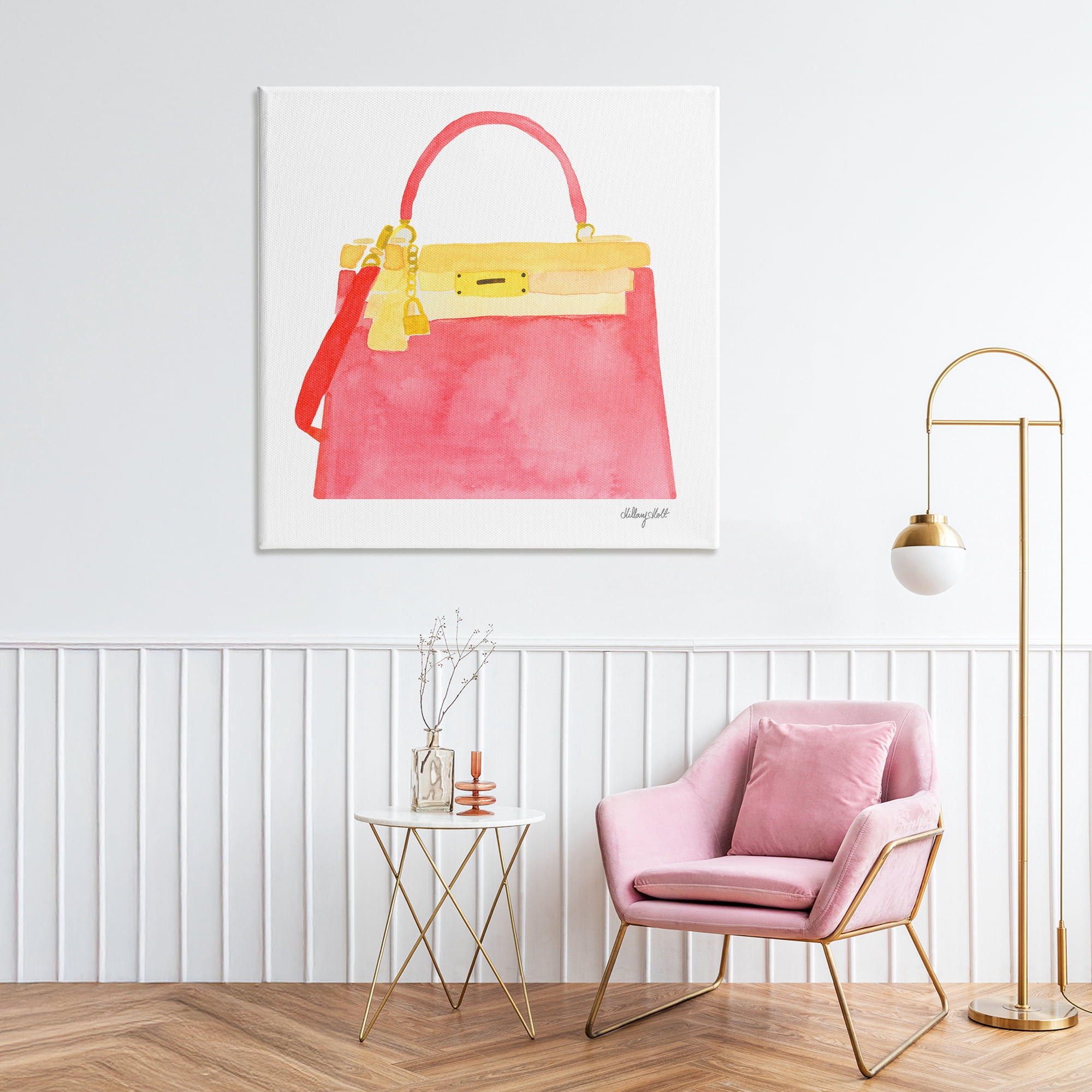 Stupell Industries Elegant Coral Handbag Canvas Wall Art, design by Hillary Holt