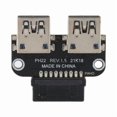 thumbnail image 1 of Adaptador de 20 Pines a Doble USB3.0 Convertidor Placa Base de Escritorio 19 Pines / 20P Encabezado a 2 Puertos USB a Conector Hembra, PH22, 1 of 1