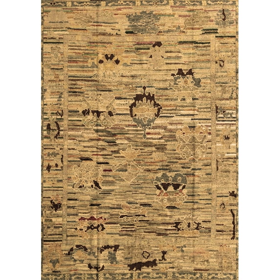 Ahgly Company Indoor Rectangle Abstract Brown Modern Area Rugs, 2' x 4'
