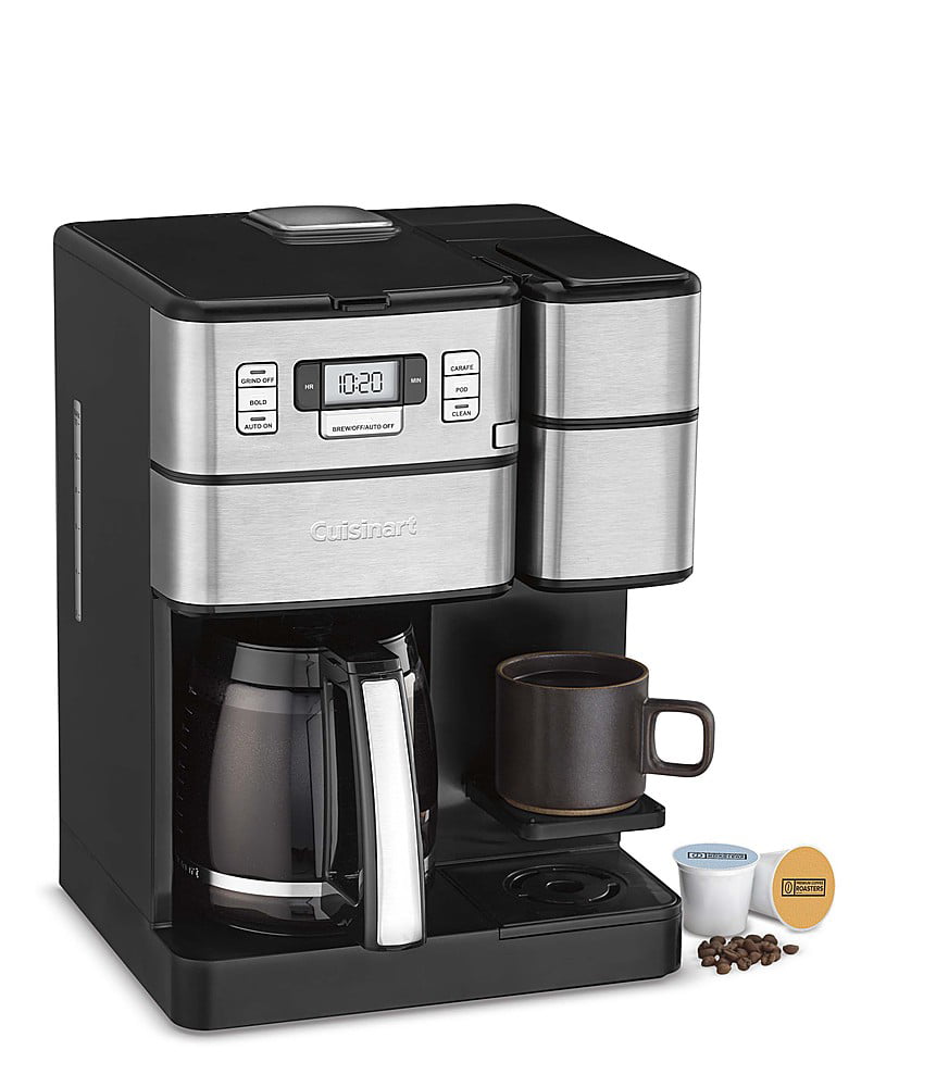 Cuisinart Black Stainless 12-Cup Automatic Coffeemaker and Single-Serve Brewer 