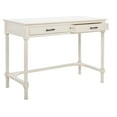 thumbnail image 3 of SAFAVIEH Layce Solid Retro 2 Drawer Writing Desk, Distressed White, 3 of 15