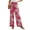 Pink, variant on Mlqidk Womens Pants Dressy Loose High Waist Pants DrawstringWide-Leg Capris Pants Summer Bohemian Floral Print Trousers with Pockets Black XL