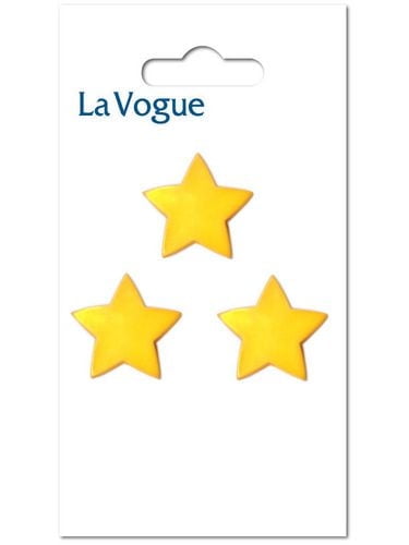 16 mm Bouton à tige La Vogue - Étoiles Jaunes