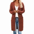 thumbnail image 2 of Cozy Cable Knit Long Cardigan (S, Black), 2 of 5