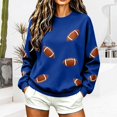 thumbnail image 2 of WERYOUNG Womens Game Day Sweatshirt Long Sleeve Crew Neck Football Graphic Pullover Fall Winter Daily Wear Relaxed Fit Sweatshirt For Women,Size M, 2 of 5